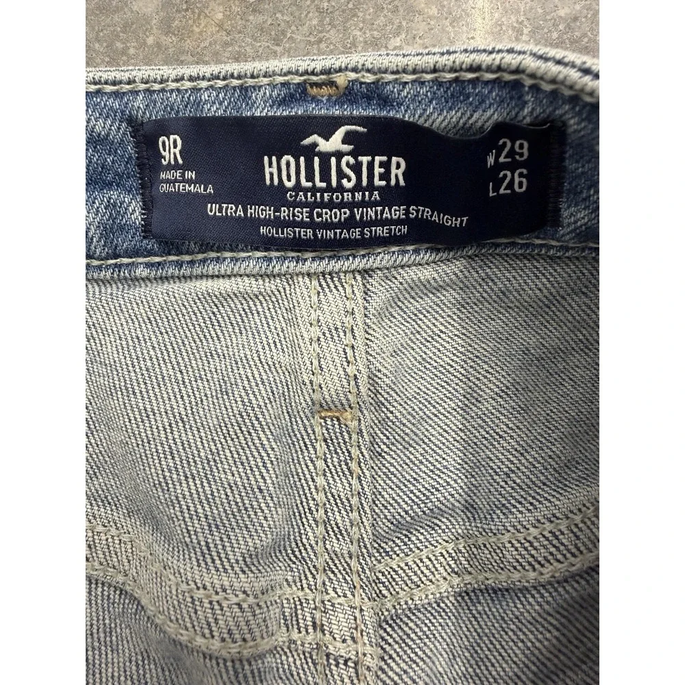Hollister Women's Ultra High Rise Vintage Straight Crop Jeans Sz 9R 29x26 NWT - Picture 3 of 10